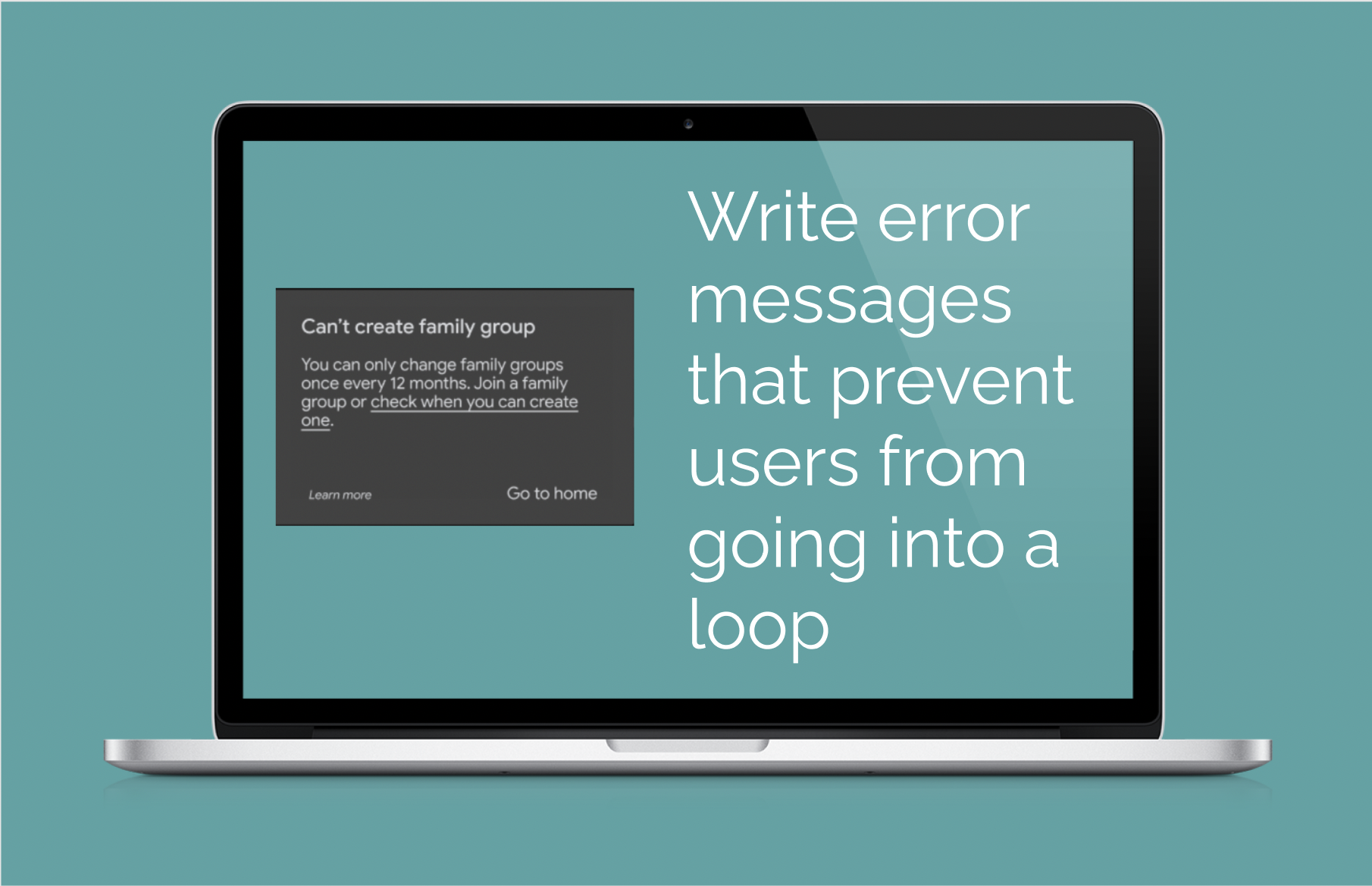 Error message: Prevent users from going into a loop